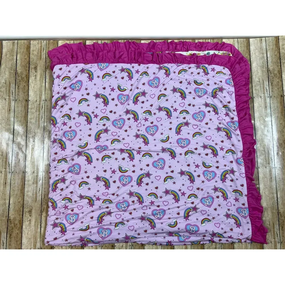 Posh Peanut Groovy Barbie Star Power Luxe Patoo Bamboo Blanket 60x60